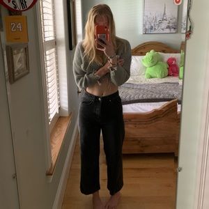 black straight leg jeans